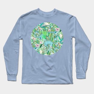 Improbable Botanical with Dinosaurs - soft pastels Long Sleeve T-Shirt